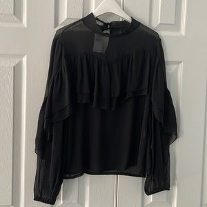 Black flowy top